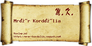 Mrár Kordélia névjegykártya